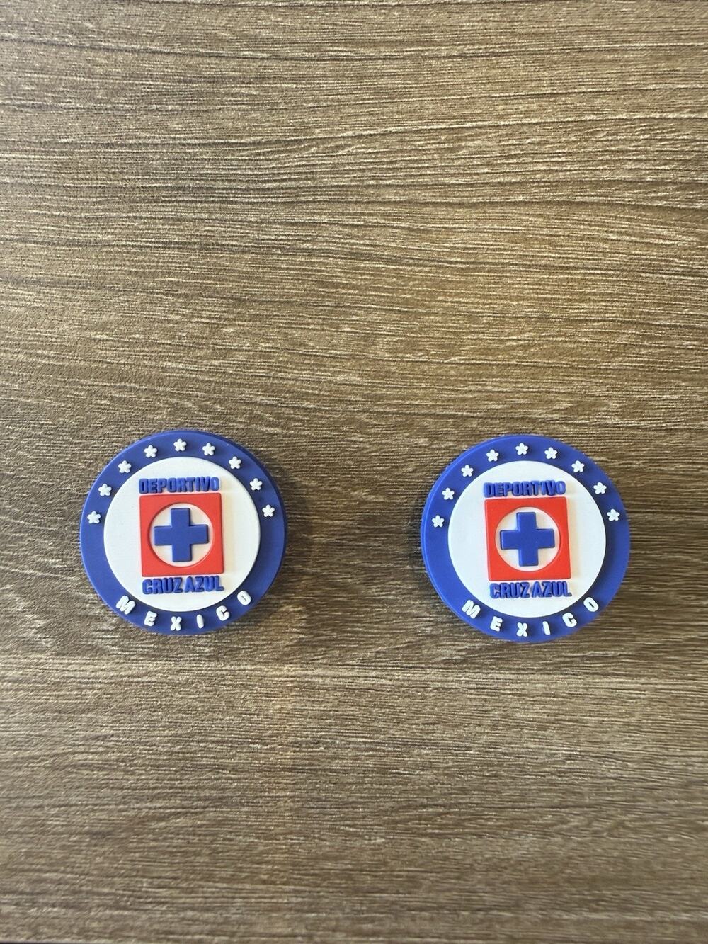 2 Cruz Azul Soccer Logo Shoe Charms Blue Crest Fits Crocs Wristband Pins